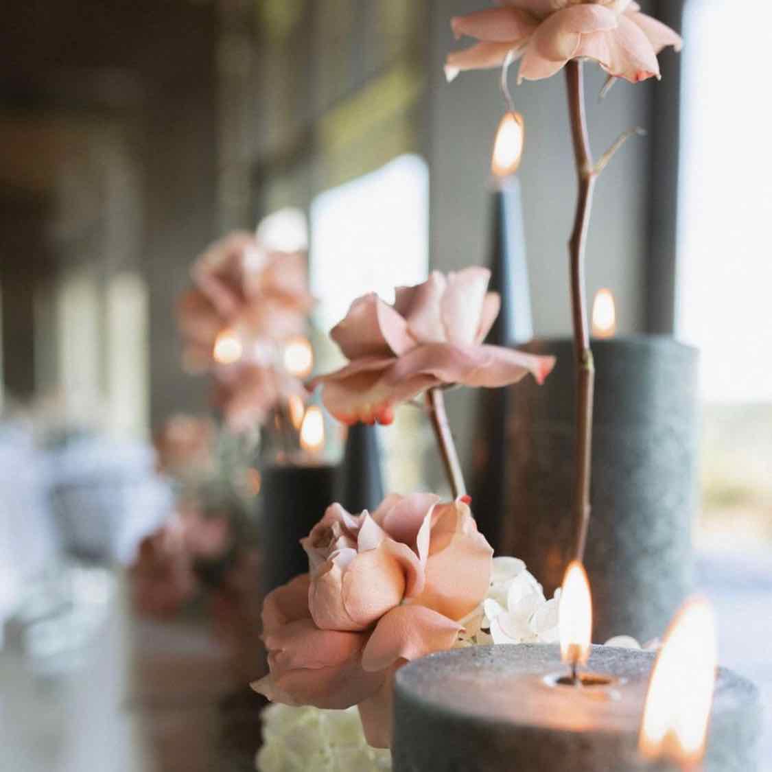 Wedding candles centrepiece