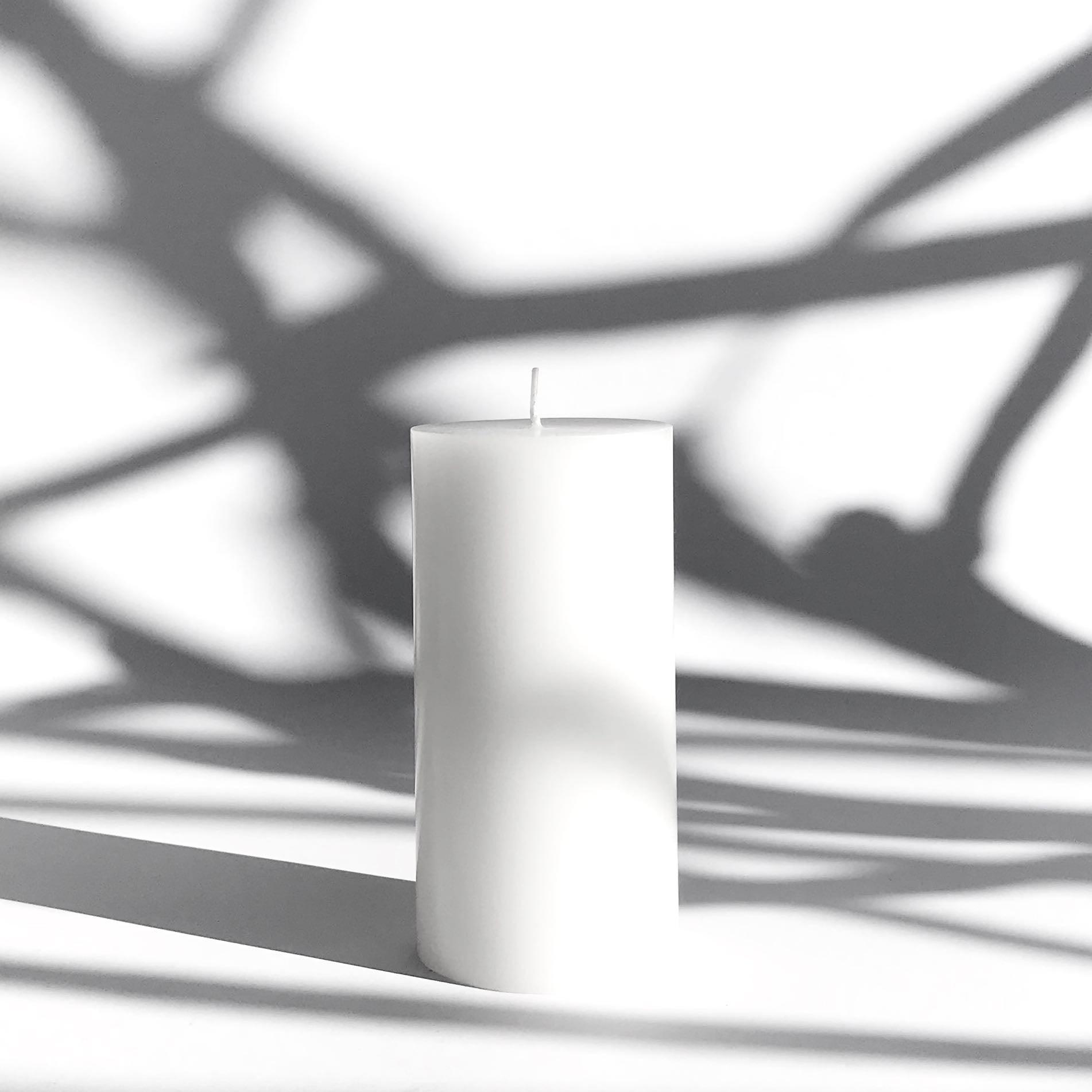 Pure white pillar candle