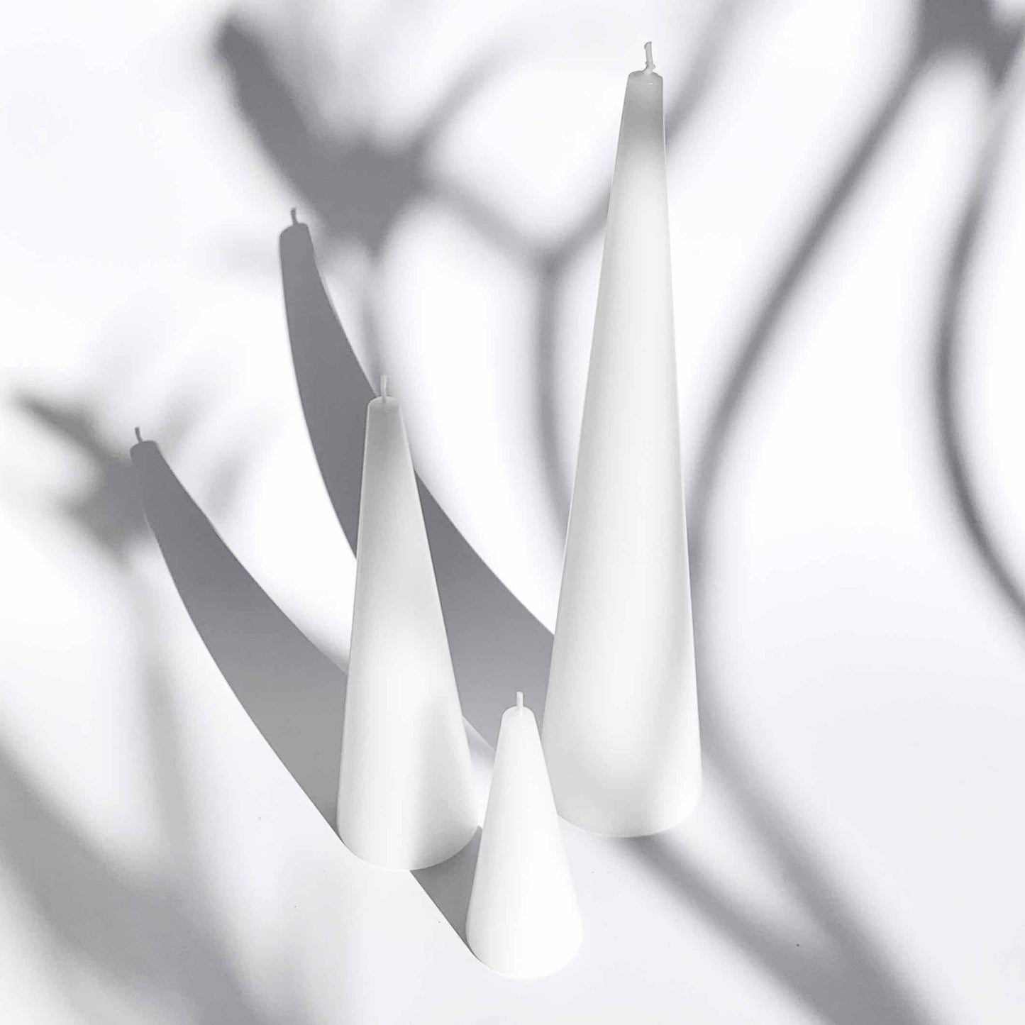 White cone candle gift set
